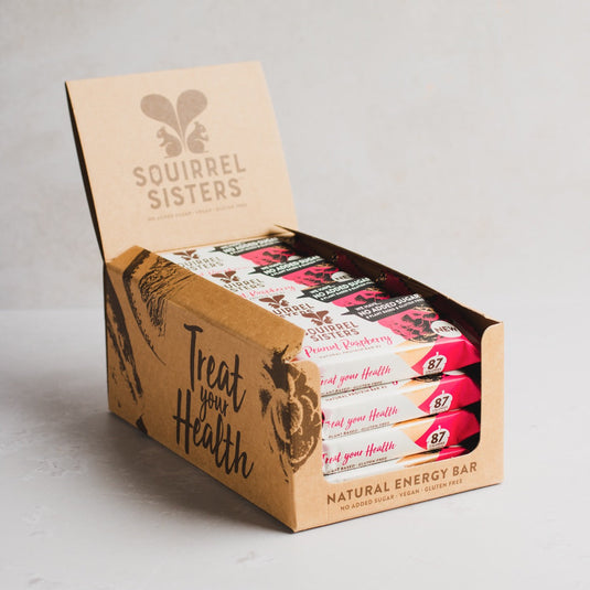 Squirrel Sisters Peanut Raspberry Snack Bar – Vegan, Gluten-Free, No Added Sugar