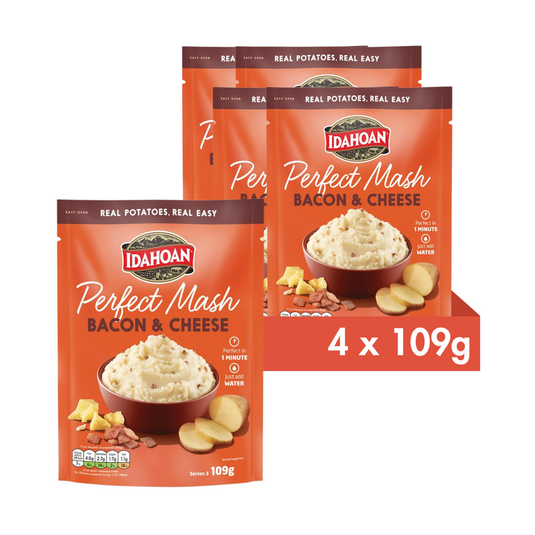 Idahoan Perfect Mash Potatoes Bacon & Cheese 109g Pack of 4