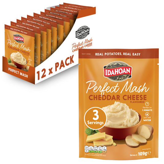 Idahoan Perfect Mash Potatoes Cheddar Cheese 109g Pack of 12