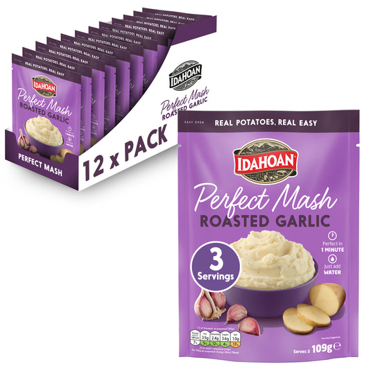 Idahoan Perfect Mash Potatoes Roasted Garlic 109g Sachet Pack of 12