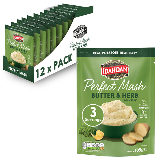 Idahoan Perfect Mash Potatoes Butter & Herb 109g Pack of 12