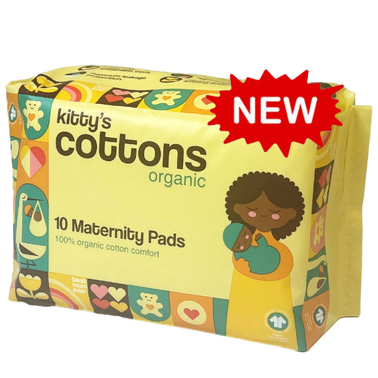 Kitty's Cotton Organic Maternity Sanitary Pads With Wings Pack of 10