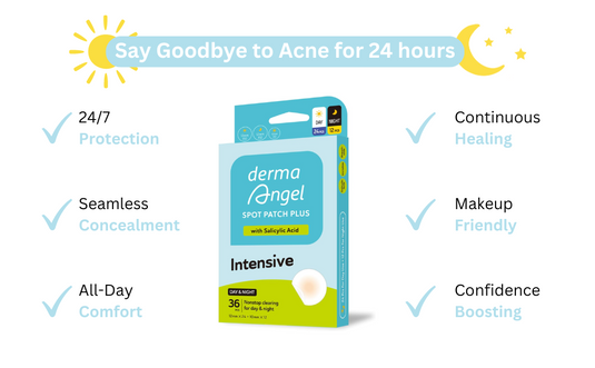Derma Angel Acne Patch Kit: 24 Day & 12 Night Pimple Patch, spot patches with Salicylic Acid