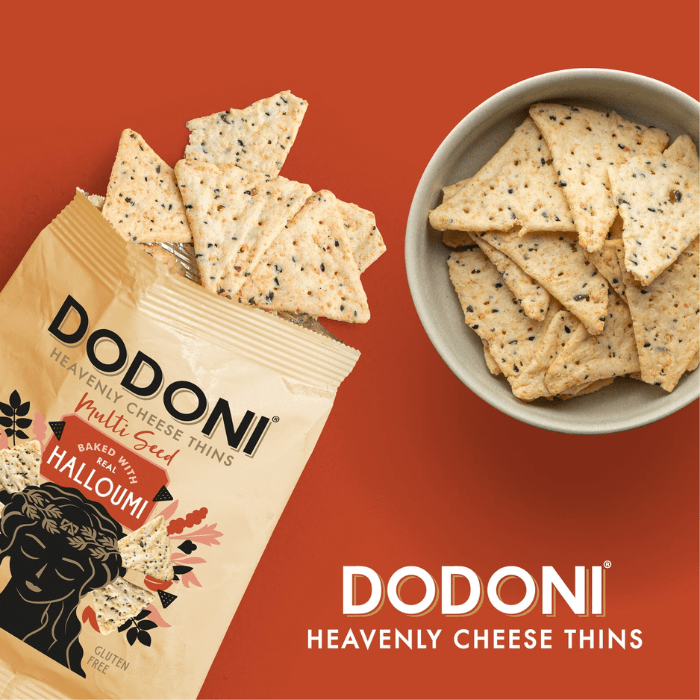 Load image into Gallery viewer, Dodoni Heavenly Cheese Thins Drinks Party Halloumi Savoury Snacks 2x 80g
