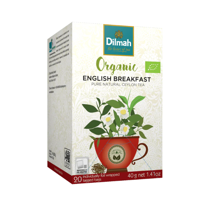 Load image into Gallery viewer, Dilmah Organic English Breakfast Tea 20 Tea Bags 40g
