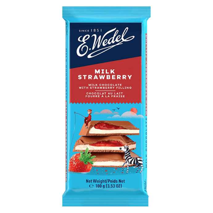E. Wedel Classic Milk Chocolate With Strawberry Filling 100g