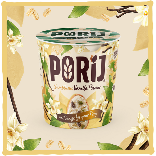 PORiJ | Instant Porridge Pots pack of 6 x 60g | Ready to Eat in Minutes Healthy & Delicious Oats Meal High Fiber & Protein Porridge Vegan Oats