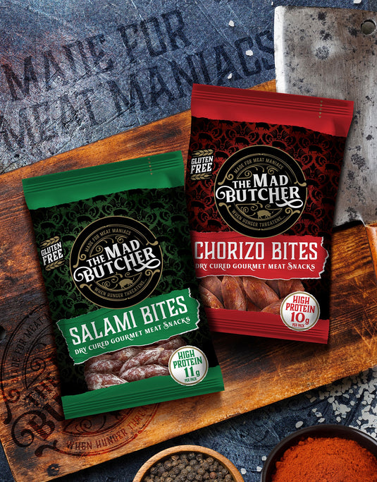 Mad Butcher Chorizo Bites | Pack of 12 – 40 g Mini Chorizo Snack