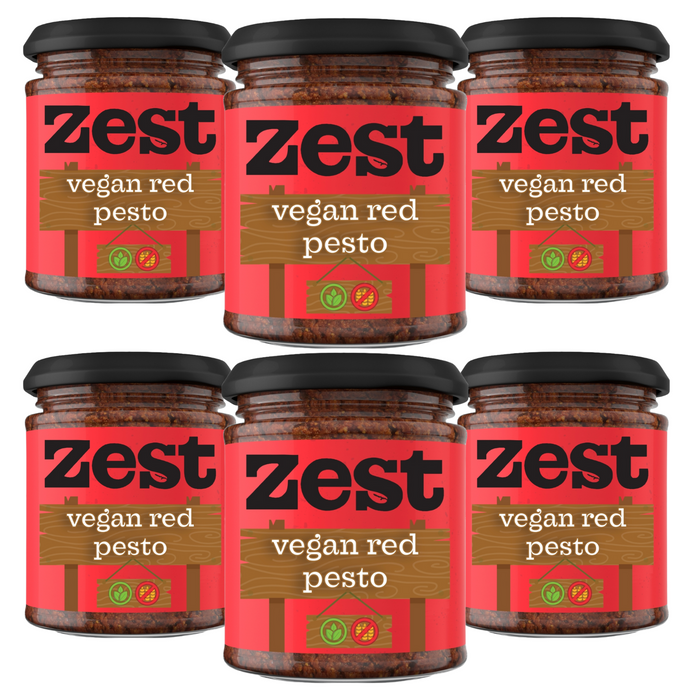 Zest Vegan Red Pesto Sauce, Pack of 6 x 165g