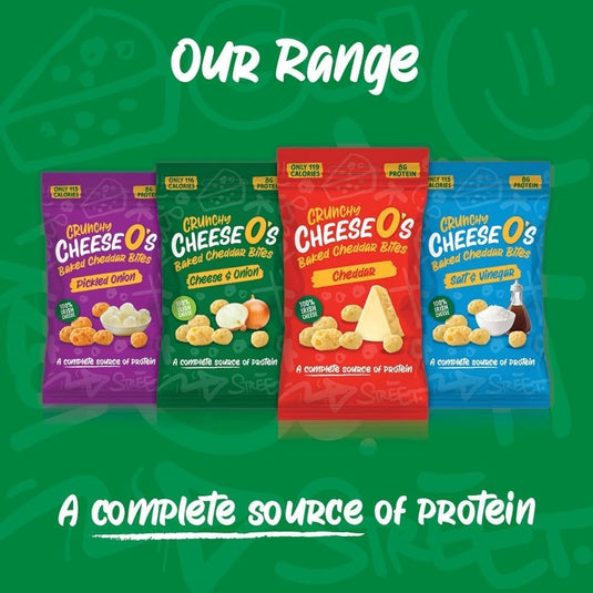 CheeseO's Crunchy Baked Cheese Snacks Multipack Pack of 4x20g - Cheddar Bites, Keto Snacks, High Protein Snack, Low Carb Gluten Free Vegetarian Savoury Snack Cheese Crisps