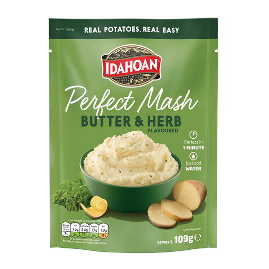 Idahoan Perfect Mash Potatoes Butter & Herb 109g Pack of 12