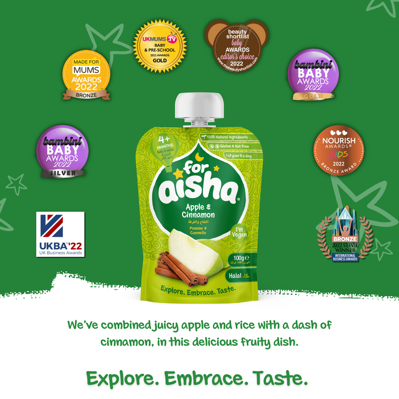 Load image into Gallery viewer, For Aisha Apple &amp; Cinnamon Fruit Pouch 100g
