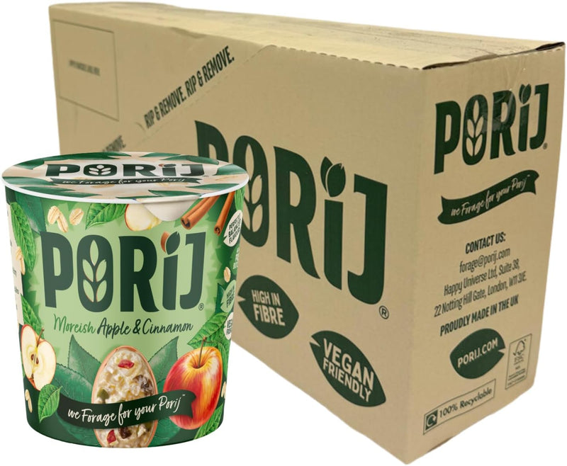 Load image into Gallery viewer, PORiJ | Instant Porridge Pots pack of 6 x 60g | Ready to Eat in Minutes Healthy &amp; Delicious Oats Meal High Fiber &amp; Protein Porridge Vegan Oats
