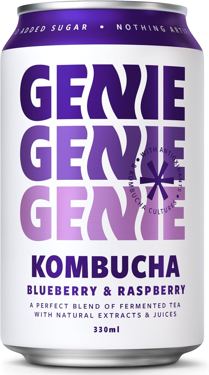Load image into Gallery viewer, GENIE Blueberry &amp; Raspberry Kombucha
