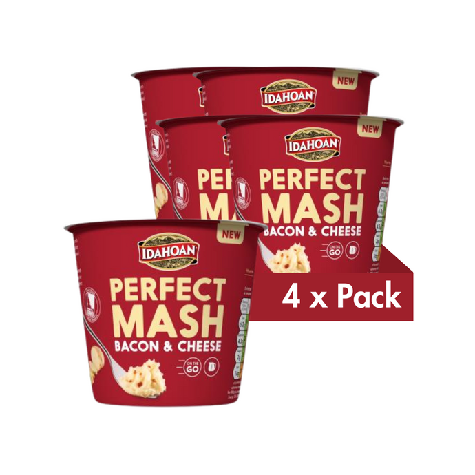 Idahoan Perfect Mash Potatoes Bacon & Cheese 55g Pots Pack of 4