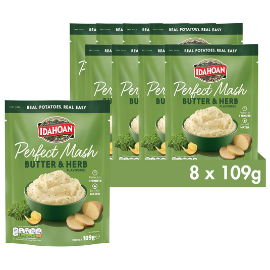 Idahoan Perfect Mash Potatoes Butter & Herb 109g Pack of 8