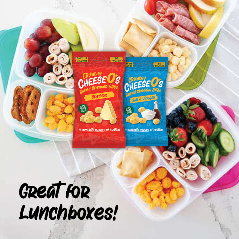 Load image into Gallery viewer, CheeseO's Crunchy Baked Cheese Snacks Multipack Pack of 4x20g - Cheddar Bites, Keto Snacks, High Protein Snack, Low Carb Gluten Free Vegetarian Savoury Snack Cheese Crisps
