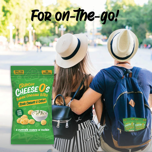 CheeseO's Crunchy Baked Cheddar Cheese Onion Crisps Pack of 5x20g - Cheddar Bites, Keto Snacks, High Protein Snack, Baked Crisps Low Carb, Gluten Free, Vegetarian Savoury Snack