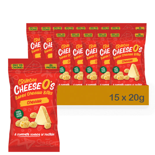 CheeseO's Crunchy Baked Cheddar Cheese Snacks Pack of 5x20g - Cheddar Bites, Keto Snacks, High Protein Snack, Baked Crisps Low Carb Gluten Free Vegetarian Savoury Snack