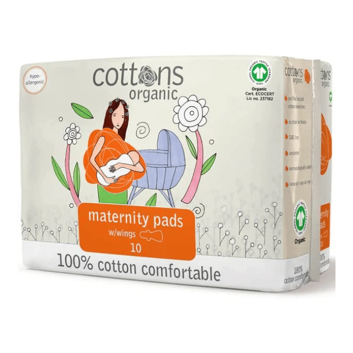 Load image into Gallery viewer, Cottons Organic Maternity Sanitary Pads With Wings Pack of 10 x 6
