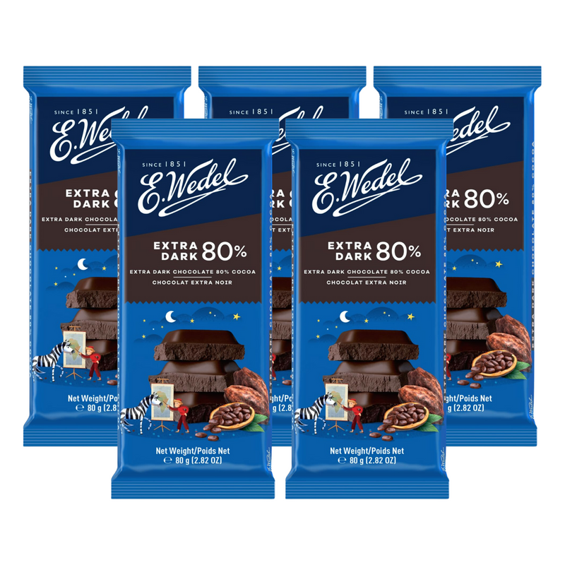Load image into Gallery viewer, E. Wedel Classic 80% Dark Chocolate 80g Pack of 5
