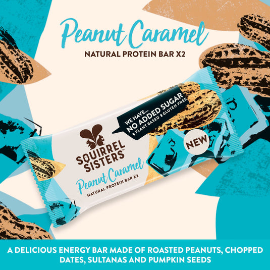 Squirrel Sisters Peanut Caramel Snack Bar – Vegan, Gluten-Free, No Added Sugar