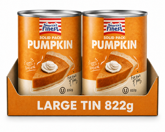 America's Finest | Pumpkin Puree - 100% Pure Pumpkin - 822G Tin Pack of 2