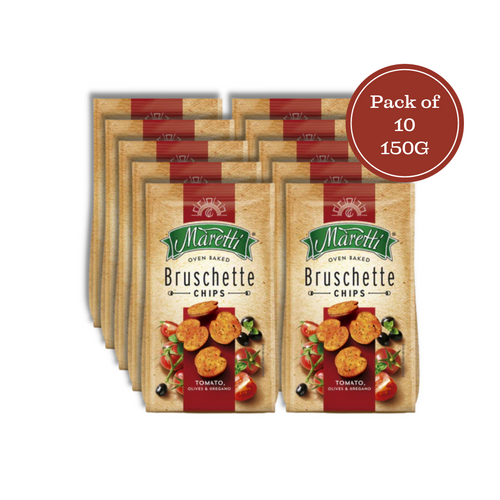 Maretti Bruschette Chips Tomato Olives & Oregano 150g Pack of 10