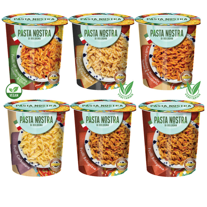 Pasta Nostra | Variety pack | Instant fusilli pasta 6 x 70g