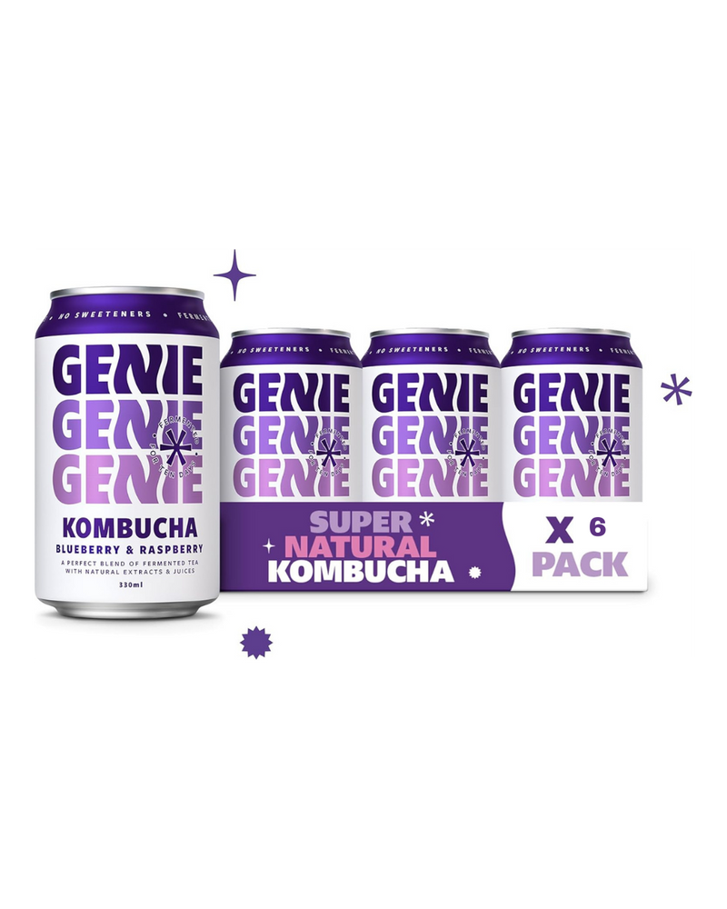 Load image into Gallery viewer, GENIE Blueberry &amp; Raspberry Kombucha
