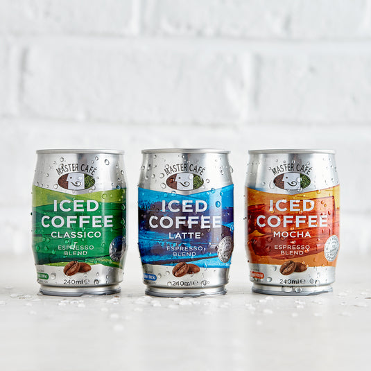 Master Café Iced Coffee in Cans, Mixed Pack of 12 - Mocha, Classico, Latte 240ml