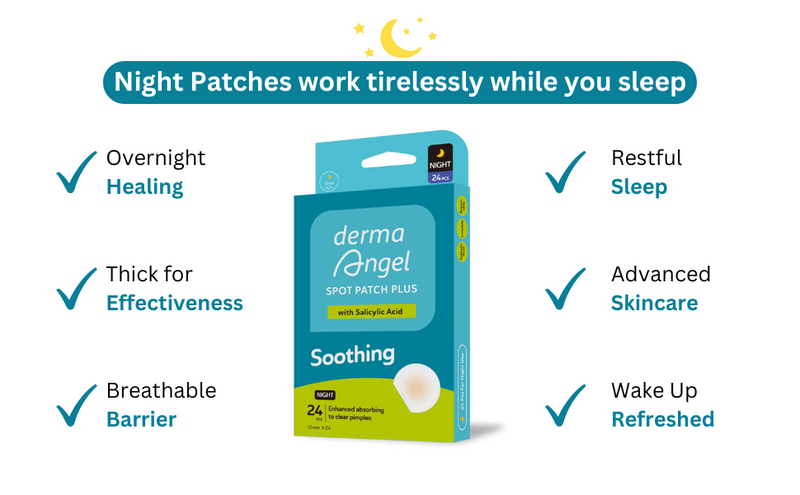 Load image into Gallery viewer, Derma Angel: 24 Acne Night Patch | Ultra-Thin, Absorbent Pimple Patch, Spot patch with Salicylic Acid, Night Use
