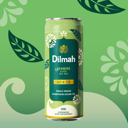 Dilmah Jasmine Iced Tea 330ml Can | Pack of 12 | No preservatives | Freshly Hand Picked Leaves | Natural Antioxidants | Pure Ceylon Green Tea | Ready to Drink Ice Tea