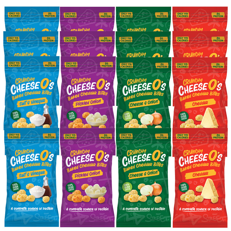 Load image into Gallery viewer, CheeseO's Crunchy Baked Cheese Snacks Multipack Pack of 4x20g - Cheddar Bites, Keto Snacks, High Protein Snack, Low Carb Gluten Free Vegetarian Savoury Snack Cheese Crisps
