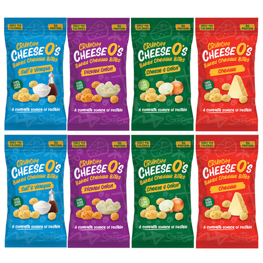 CheeseO's Crunchy Baked Cheese Snacks Multipack Pack of 4x20g - Cheddar Bites, Keto Snacks, High Protein Snack, Low Carb Gluten Free Vegetarian Savoury Snack Cheese Crisps