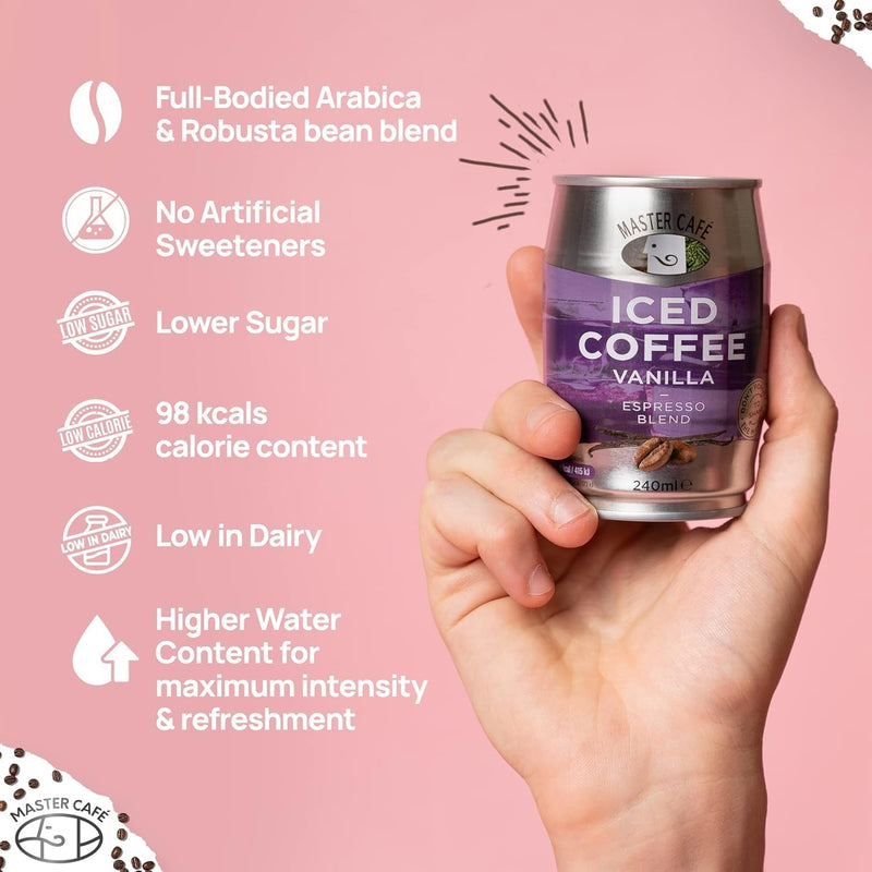 Load image into Gallery viewer, Master Café Iced Coffee in Cans, Vanilla 240ml
