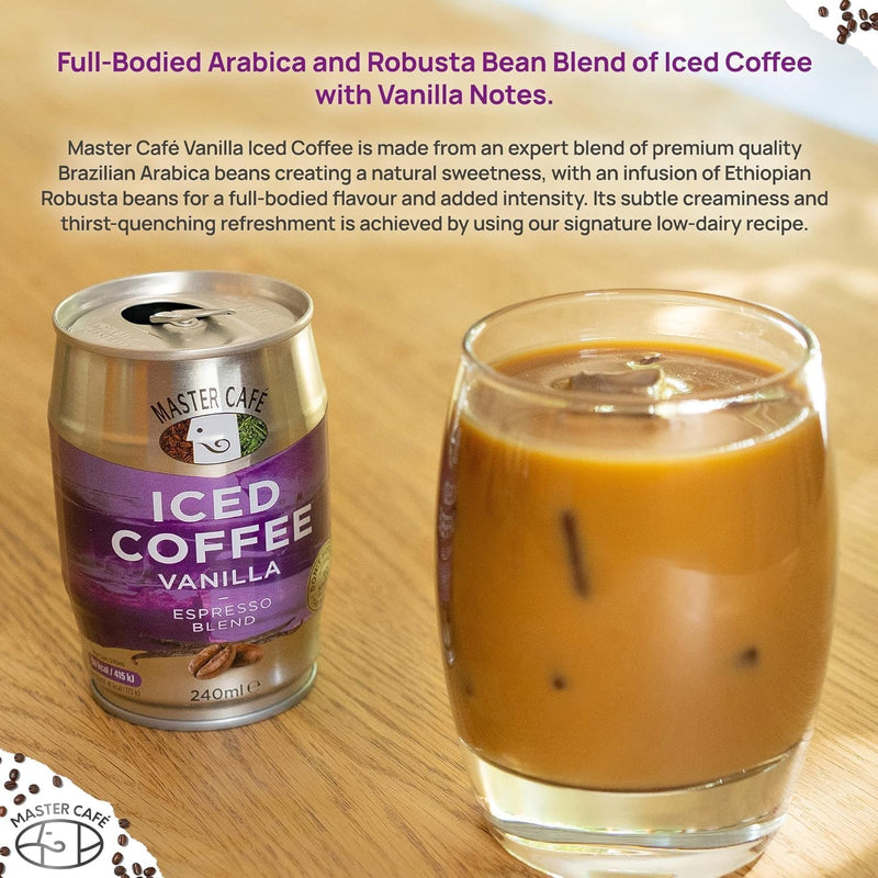 Load image into Gallery viewer, Master Café Iced Coffee in Cans, Vanilla 240ml
