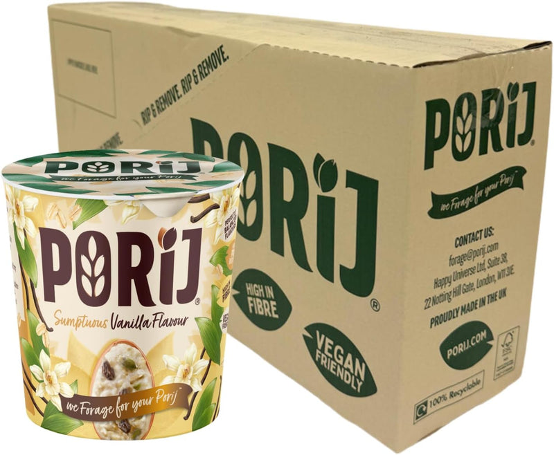 Load image into Gallery viewer, PORiJ | Instant Porridge Pots pack of 6 x 60g | Ready to Eat in Minutes Healthy &amp; Delicious Oats Meal High Fiber &amp; Protein Porridge Vegan Oats
