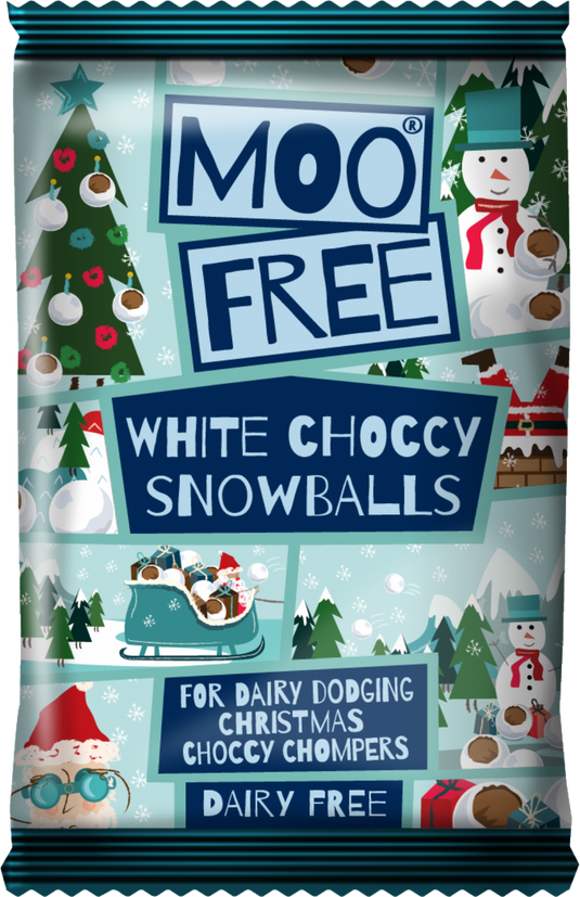 Moo Free White Chocolate Snow Balls 35g