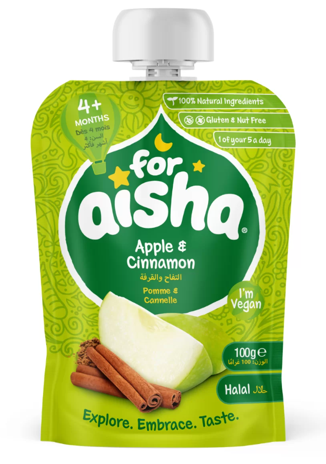 Load image into Gallery viewer, For Aisha Apple &amp; Cinnamon Fruit Pouch 100g
