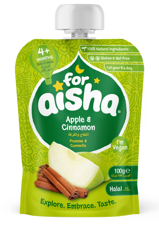 For Aisha Apple & Cinnamon Fruit Pouch 100g