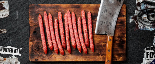 The Mad Butcher Salami Sticks 560g | Spicy Pork Classic & Chilli, Variety Pack | High Protein Meat Snack | Mini Salami Snacks | Gluten Free Snack Sticks Keto Diet | 70g X 8