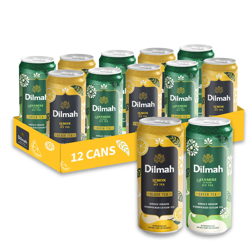 Load image into Gallery viewer, Dilmah Iced Tea | Variety Pack 330ml Can | Pack of 12 | No preservatives | Freshly Hand Picked Leaves | Natural Antioxidants |  Ready to Drink Ice Tea
