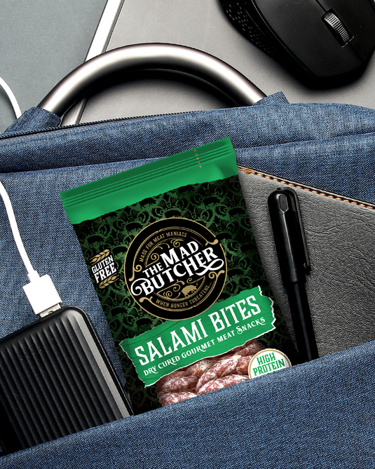 Mad Butcher Salami Bites – 40g | Mini Snack – Rich, Savory On-the-Go Bite-Size Treats | Pack of 12