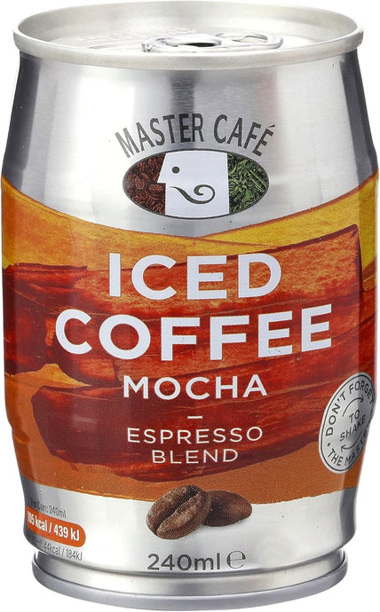 Master Café Iced Coffee in Cans, Mocha 240ml (Pack of 6) Best Before 26-04-2025