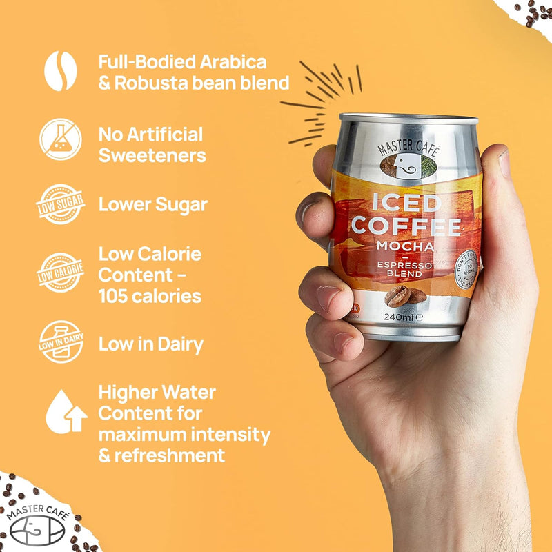 Load image into Gallery viewer, Master Café Iced Coffee in Cans, Mocha 240ml (Pack of 6) Best Before 26-04-2025
