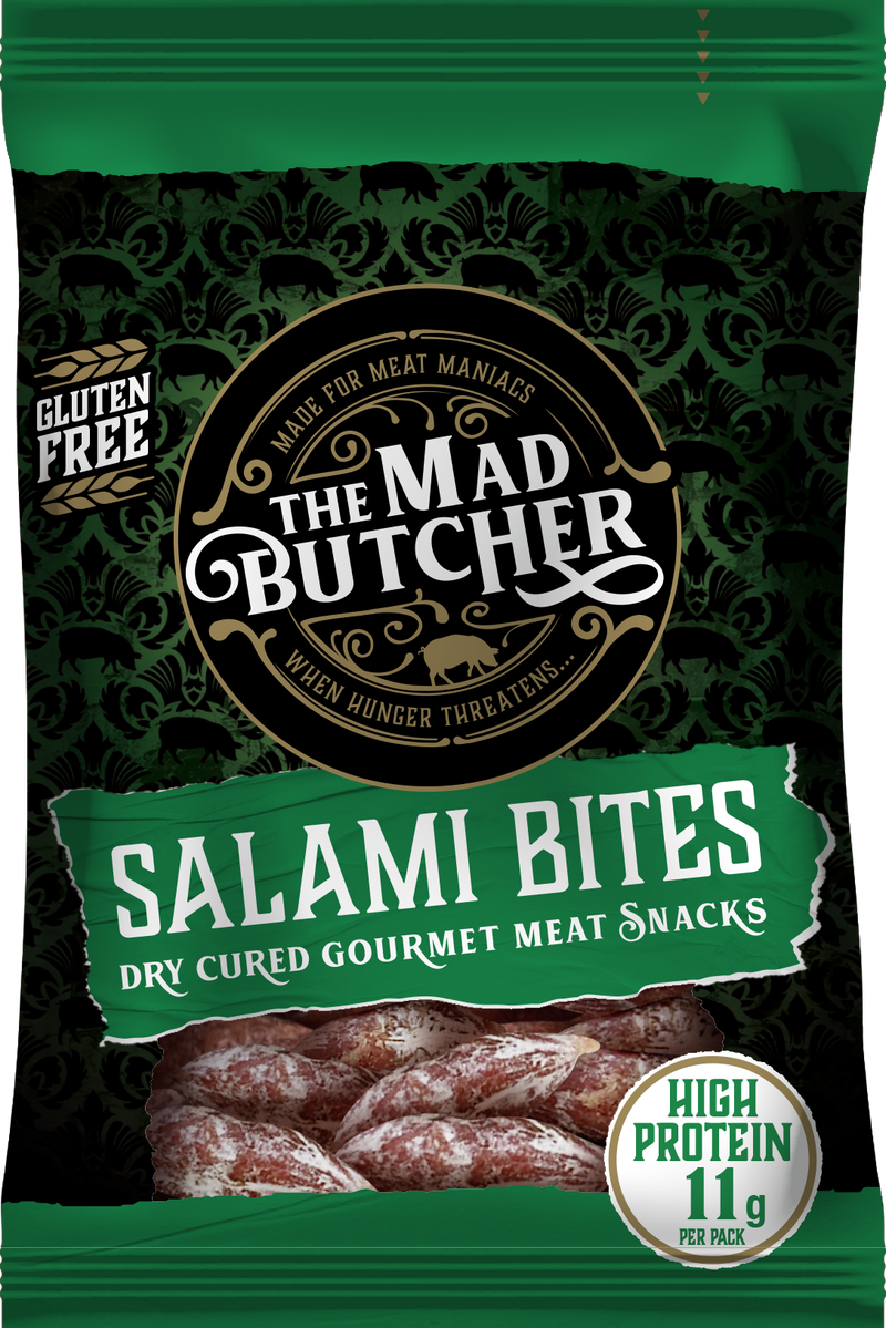 Load image into Gallery viewer, Mad Butcher Salami Bites – 40g | Mini Snack – Rich, Savory On-the-Go Bite-Size Treats | Pack of 12
