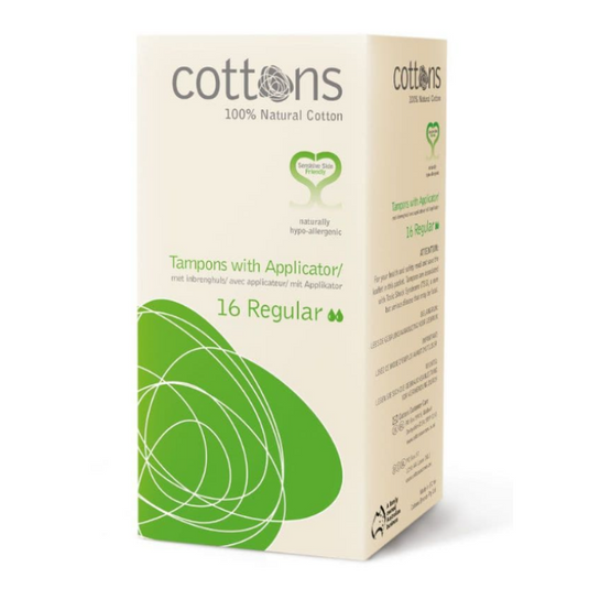 Cottons Organic Regular Tampons With Applicator Pack of 16