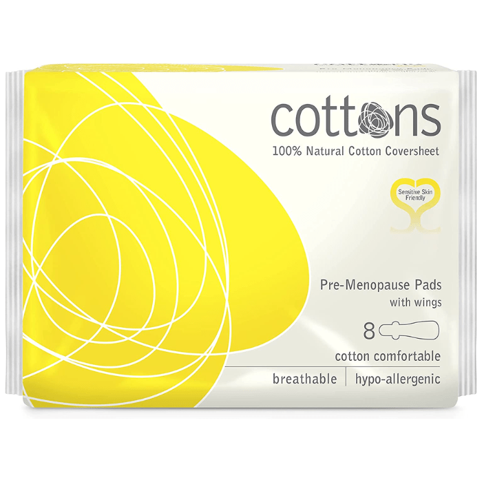 Load image into Gallery viewer, Cottons Organic Pre-Menopause Sanitary Pads With Wings Pack of 8
