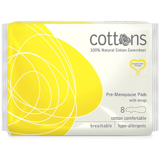 Cottons Organic Pre-Menopause Sanitary Pads With Wings Pack of 8